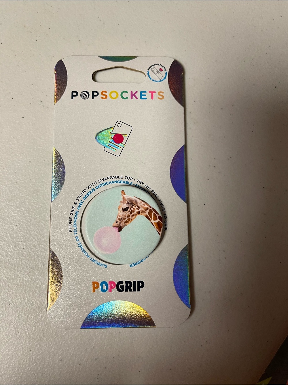 PopSockets Bubblegum Giraffe PopGrip Phone Grip & Stand – NEW